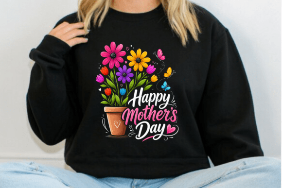 Download Happy Mothers Day Flower Pot Shirt PNG - Mothers day Collection