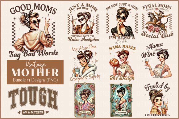 Download Vintage Mothers Day Funny Mama Bundle - Mothers day Collection