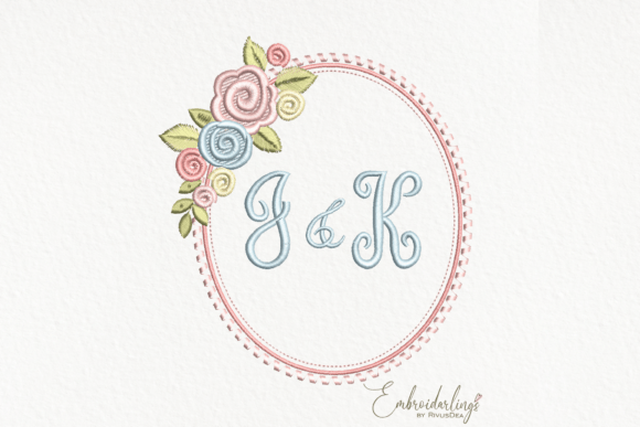 Download Floral Monogram Frame Embroidery Design - Monogram frame embroidery Collection