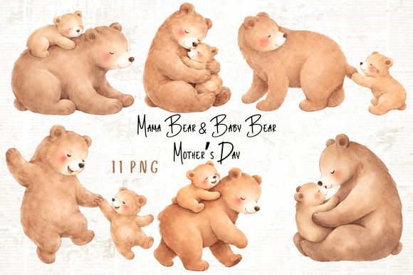 Download Mama Bear &amp; Baby Bear Mother’s Day PNG - Baby Collection
