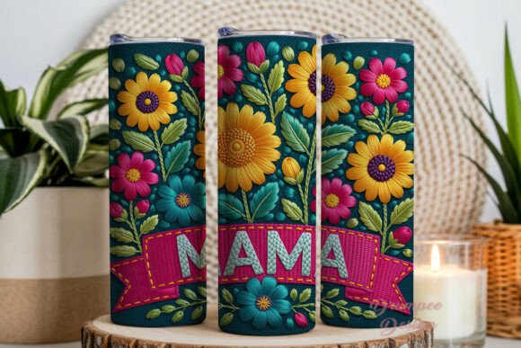 Download Embroidered Mama Floral 20oz Tumbler Wra - Mama floral Collection